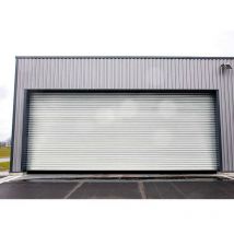 Rideau Métallique Blanc RAL9010 Motorisé 380V Lames Pleines 9/10ème L10000 H1500