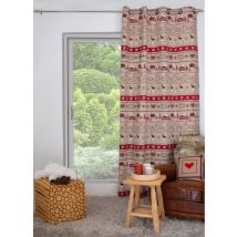 Rideau montagne Iseron rouge 140x240cm - 140x240cm - Rouge
