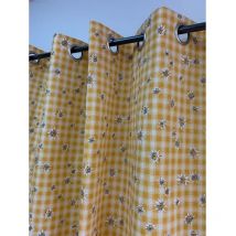 Rideau Montagne jaune à Carreaux Edelweiss - 170 x 250 cm - Jaune - Non