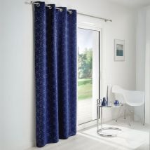 Rideau obscurcissant à motifs argentés Bleu 140x260 cm