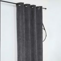 Rideau obscurcissant et isolant en velours côtelé Gris Foncé 140x260 cm