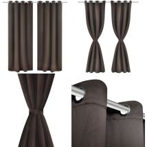 Rideau occultant 2 pcs et œillets métalliques 135x175 cm Marron - Rideaux Occultants - Rideaux Pour Fenêtres - Rideaux Décoratifs - Rideaux Brun