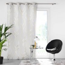Rideau occultant à impressions métallisées Blanc 135x240 cm
