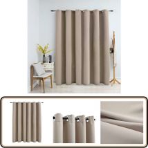 Rideau occultant avec anneaux en métal Beige 290x245 cm - Rideau Occultant - Rideau Beige - Rideau Pour Salon - Rideau Pour Chambre - Rideau Décoratif