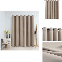 Rideau occultant avec anneaux en métal Beige 290x245 cm - Rideau Occultant - Rideau Beige - Rideau Pour Salon - Rideau Pour Chambre - Rideau Décoratif