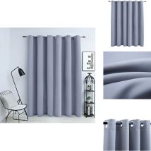 Rideau occultant avec anneaux en métal Gris 290x245 cm - Rideau Occultant - Rideau Gris - Rideau Pour Salon - Rideau Pour Chambre - Rideau Moderne