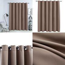 Rideau occultant avec anneaux en métal Taupe 290x245 cm - Rideau Occultant - Rideau Taupe - Rideau Pour Salon - Rideau Chambre - Rideau Décoratif