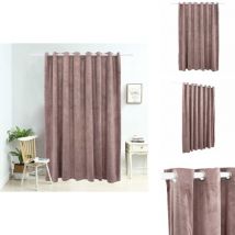 Rideau occultant avec anneaux en métal Velours Rose 290x245 cm - Rideau Velours - Rideau Occultant - Rideau Rose - Décoration Intérieure - Ameublement