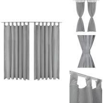 Rideau occultant avec boucles 2 pcs 140 x 175 cm Gris - Rideaux - Rideaux Décoratifs - Rideaux Gris - Rideaux Pour Salon - Rideaux Pour Chambre