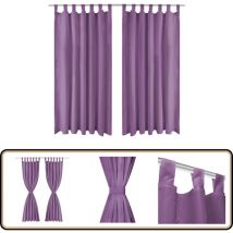 Rideau occultant avec boucles 2 pcs 140 x 225 cm Lilas - Rideaux - Décoration Intérieure - Rideaux Pour Fenêtres - Rideaux Lilas - Rideaux Occultants