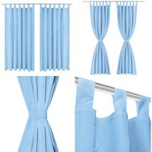 Rideau occultant avec boucles 2 pcs 140 x 225 cm Turquoise - Rideaux Turquoise - Rideaux Salon - Rideaux Chambre - Rideaux Décoratifs - Rideaux