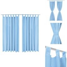 Rideau occultant avec boucles 2 pcs 140 x 225 cm Turquoise - Rideaux Turquoise - Rideaux Salon - Rideaux Chambre - Rideaux Décoratifs - Rideaux