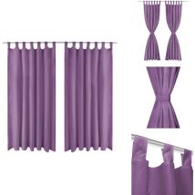 Rideau occultant avec boucles 2 pcs 140 x 245 cm Lilas - Rideaux - Décoration Intérieure - Rideaux Pour Fenêtres - Rideaux Lilas - Rideaux Occultants