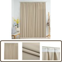Rideau occultant avec crochets Beige 290x245 cm - Rideau Occultant - Rideau Beige - Rideau Salon - Rideau Chambre - Rideau Décoratif