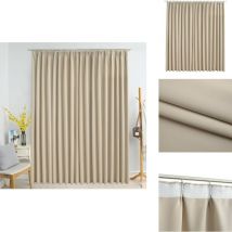 Rideau occultant avec crochets Beige 290x245 cm - Rideau Occultant - Rideau Beige - Rideau Salon - Rideau Chambre - Rideau Décoratif