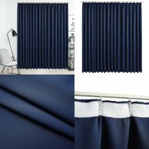 Rideau occultant avec crochets Bleu 290x245 cm - Rideau Bleu - Rideau Occultant - Rideau Décoratif - Rideau Salon - Rideau Chambre - Home & Living
