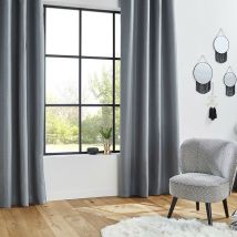 Rideau occultant chevron gris foncé 140x260 Atmosphera