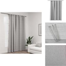 Rideau occultant d'aspect de lin avec crochets Gris 290x245 cm - Rideaux Occultants - Rideaux Gris - Rideaux Lin - Rideaux Pour Salon - Rideaux Pour