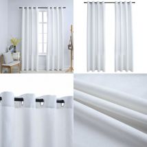 Rideau occultant et anneaux en métal 2pcs Blanc cassé 140x175cm - Rideaux - Rideaux Décoratifs - Rideaux Blancs - Rideaux Pour Salon - Rideaux Pour