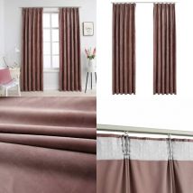 Rideau occultant et crochet 2pcs Velours Rose antique 140x175cm - Rideaux Velours - Rideaux Décoratifs - Rideaux Occultants - Rideaux Pour Salon