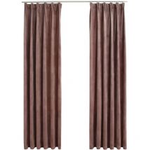 Doc&et² - inlife Rideau occultant et crochet 2pcs Velours Rose antique 140x225cm