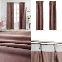 Rideau occultant et crochet 2pcs Velours Rose antique 140x225cm - Rideaux Velours - Rideaux Décoratifs - Rideaux Occultants - Rideaux Pour Salon