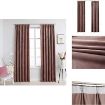 Rideau occultant et crochet 2pcs Velours Rose antique 140x225cm - Rideaux Velours - Rideaux Décoratifs - Rideaux Occultants - Rideaux Pour Salon