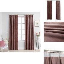 Rideau occultant et crochet 2pcs Velours Rose antique 140x245cm - Rideaux Velours - Rideaux Décoratifs - Rideaux Occultants - Rideaux Pour Salon