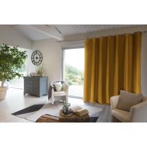 Intex Deco - Rideau luxe baie vitrée occultant + isolant polaire L280 x H260 cm Inuit Jaune