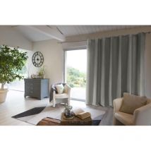Intex Deco - Rideau luxe baie vitrée occultant + isolant polaire L280 x H260 cm Inuit Gris clair