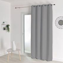 Homemaison - Rideau occultant uni M1 non feu Gris 240x260 cm - Gris