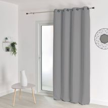 Rideau occultant uni M1 non feu Gris 140x260 cm