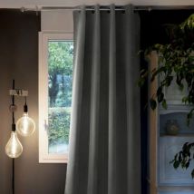 Rideau occultant thermique à œillets anthracite 180x260