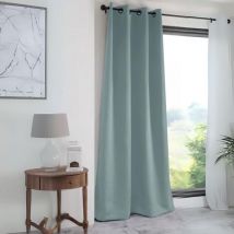 Rideau occultant uni 210gr/m2 Vert d'eau 135x180 cm