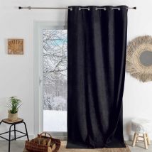 Rideau thermique phonique et semi occultant KONFOR Noir 140x180 cm
