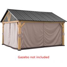 Sunjoy - Rideau pour gazebo en cèdre - 404cm x 465cm
