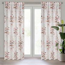 Rideau 140x270 Rose poudré poudré prêt sur ruban D91