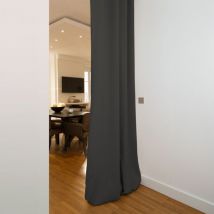 Moondream - Rideau Séparateur de Pièce à galon et ourlet Gris anthracite 145x250 cm
