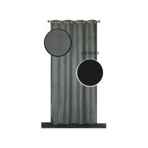 Rideau suédine thermique doublé polaire, Gris anthracite - 140x240cm prêt a poser Atout Ciel