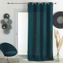 Rideau tamisant - - Effet tissé Bleu Paon 140x260 cm