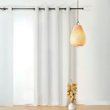 Rideau tamisant en poly-lin Blanc cassé 140x250 cm