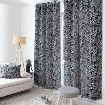 Rideau tamisant esprit lodge 140x240cm - 140x240cm - Noir