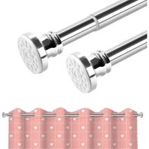 Tringle Rideau sans Percage (65-157Cm) Acier Inox Barre de Douche Extensible Tringle de Douche Tringle Penderie Barre Telescopique Pour Salle de Bain