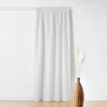 Rideau Thermique à Galon Fronceur - Effet Bouclette Blanc 140x260 cm