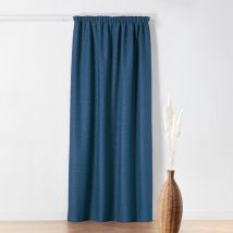 Rideau Thermique à Galon Fronceur - Effet Bouclette Bleu Marine 140x260 cm