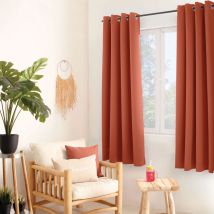 Rideau thermique doublé polaire 140x180cm - 140x180cm - Terre cuite