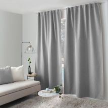 Rideau total occultant 140x240 pattes cachées Gris clair