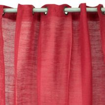 Tribu - Rideau en jute et coton tomate 150x250
