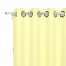 Rideau uni à oeillets infroissable 135X180 cm alix vert citron, par Soleil d'ocre