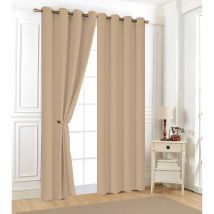 Rideau uni Aveline 140 x 240 cm - Beige